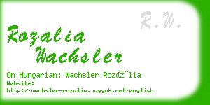 rozalia wachsler business card